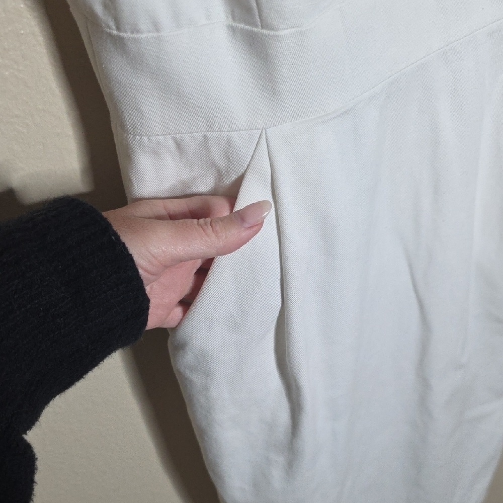 J.Crew White Cotton Linen Blend Sleeveless Bow Back Sheath Dress Size 0 - Picture 7 of 17